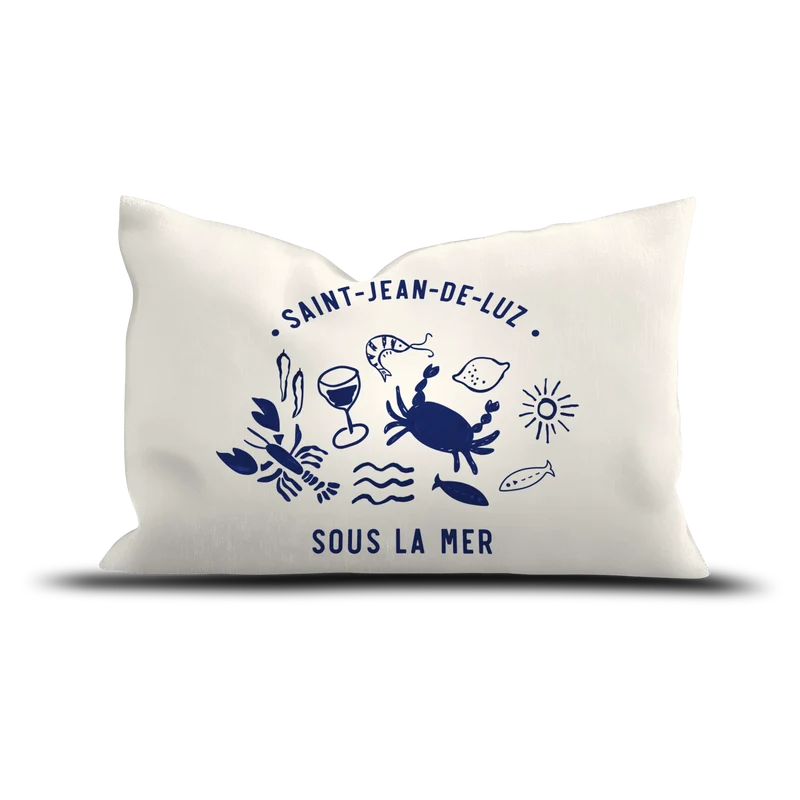 Coussin extérieur personnalisé Sous la Mer Bleu