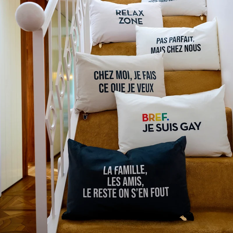 Coussin Velours Famille Amis