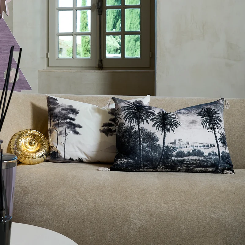 Coussin Velours Jungle Troie