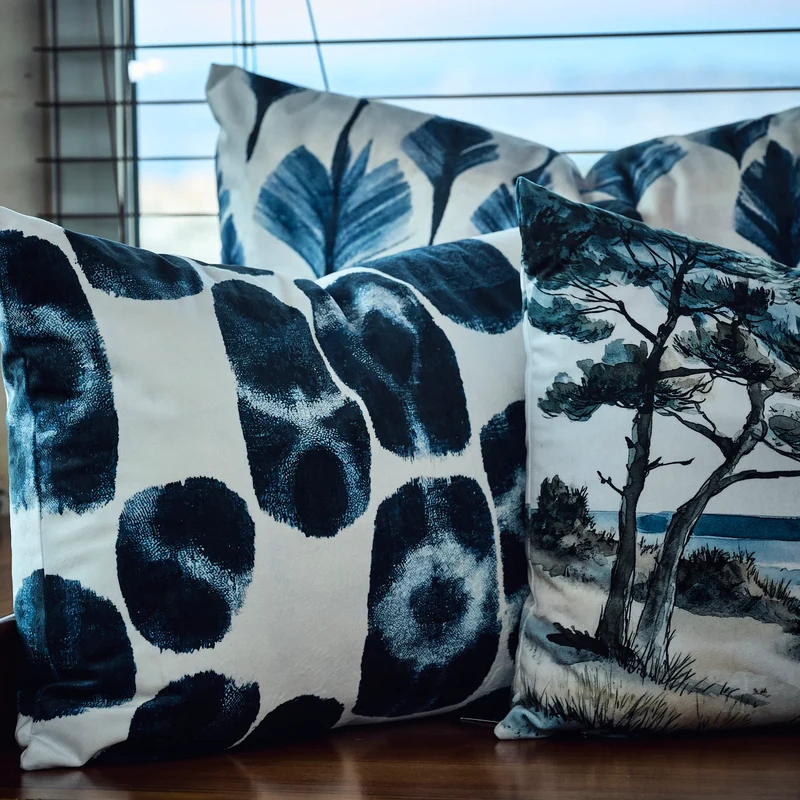 Coussin Velours Lefkes