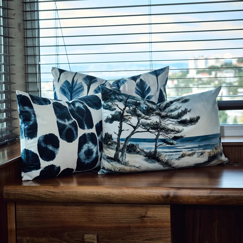 Coussin Velours Lefkes