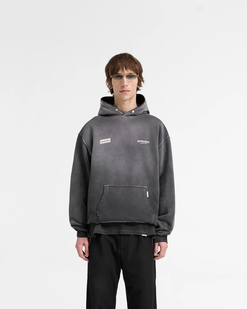 Represent X Oasis Owners Club Hoodie - Stained Black