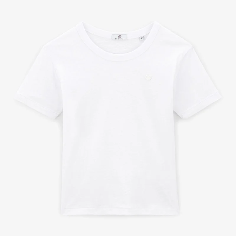 T-shirt garçon en jersey blanc