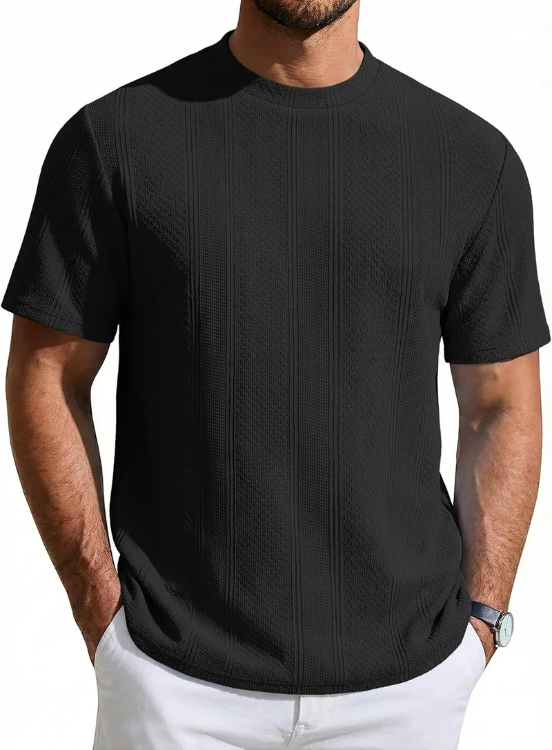 Wilbert T-Shirt Homme – T-Shirt Maille Texturée, Léger & Style Casual Chic