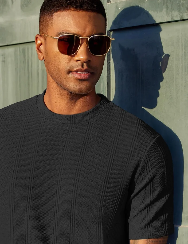 Wilbert T-Shirt Homme – T-Shirt Maille Texturée, Léger & Style Casual Chic