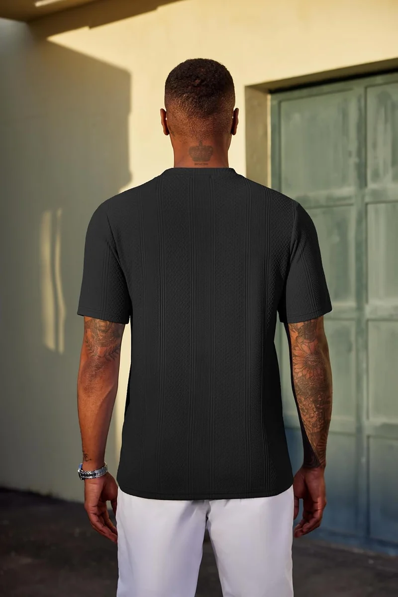 Wilbert T-Shirt Homme – T-Shirt Maille Texturée, Léger & Style Casual Chic