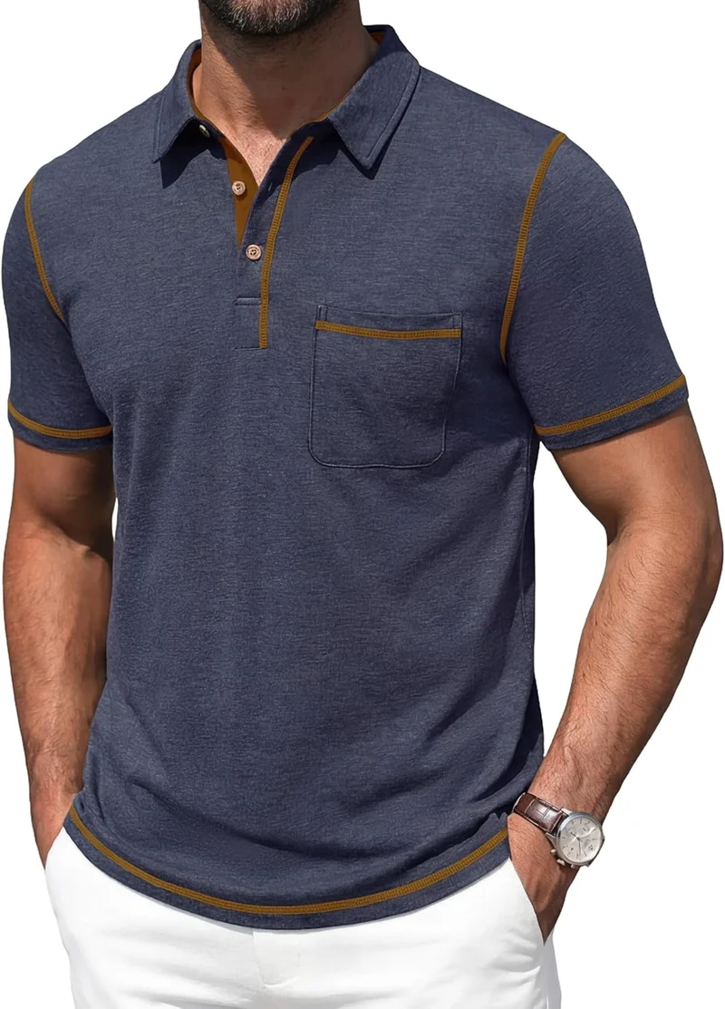 Vianney Polo Homme – Polo Léger Coton, Poche & Style Casual Chic Été