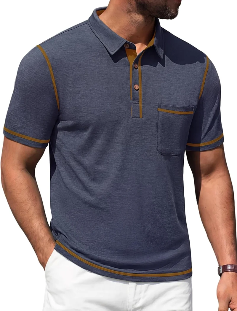 Vianney Polo Homme – Polo Léger Coton, Poche & Style Casual Chic Été