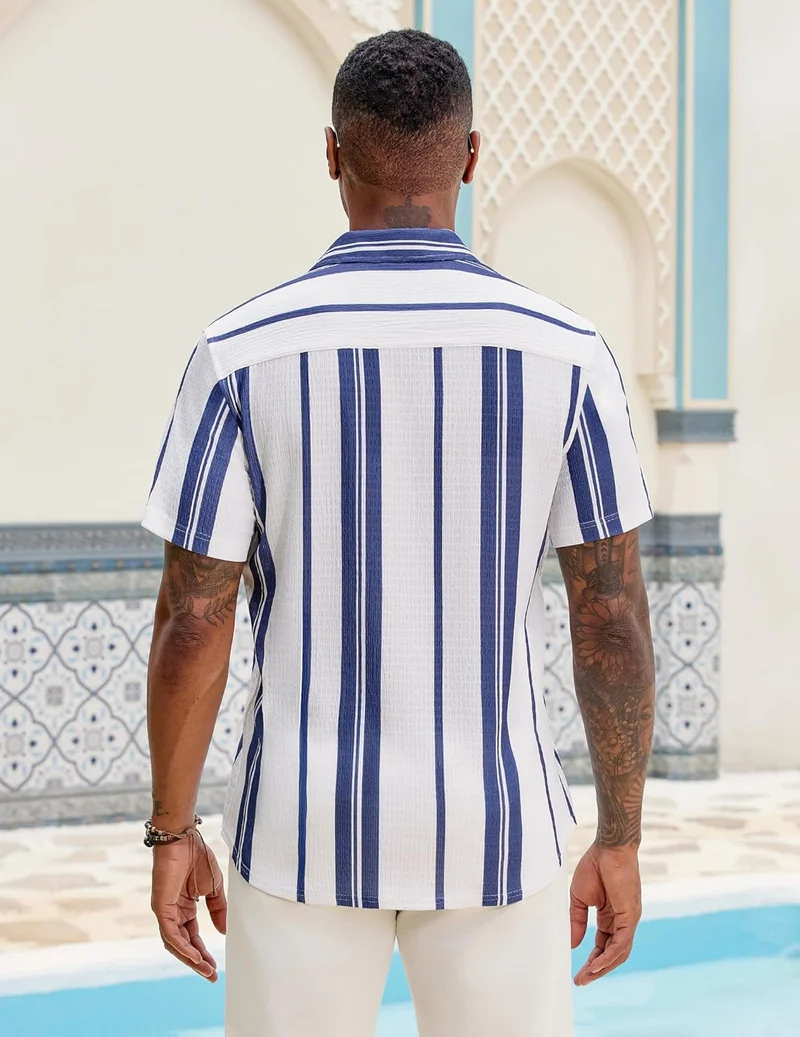 Ben Chemise Homme – Chemise Stretch Slim Fit, Sans Plis & Manches Courtes