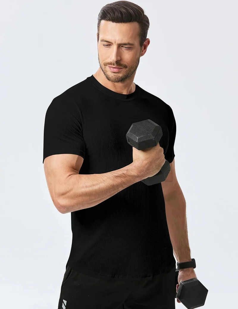 Norman T-Shirt Homme – Tee-Shirt Slim Fit Stretch, Longline & Sport Été