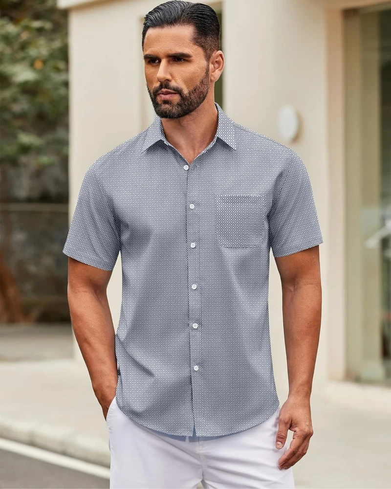 Harold Chemise Homme – Chemise Manches Courtes, Style Casual Chic & Confort Été