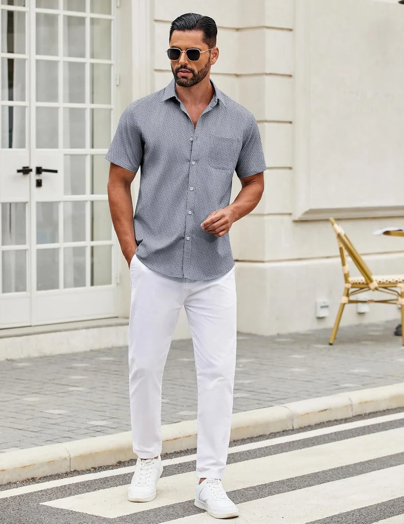 Harold Chemise Homme – Chemise Manches Courtes, Style Casual Chic & Confort Été