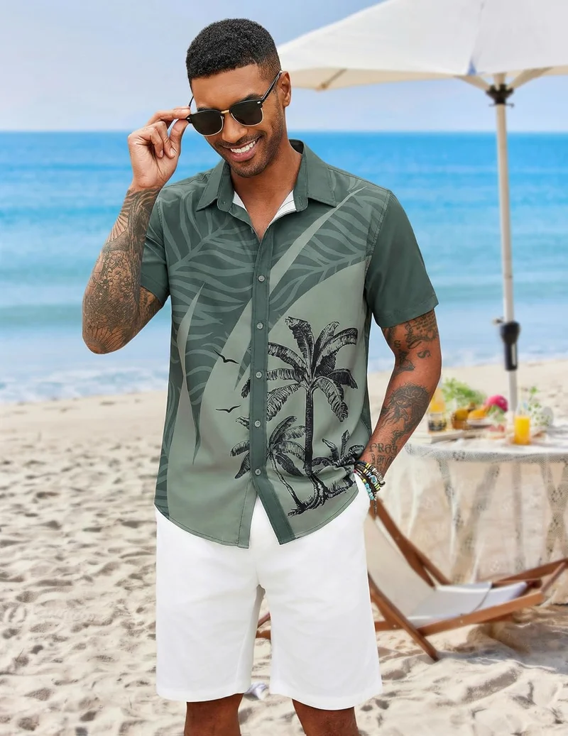 Carlos Chemise Hawaïenne Homme – Chemise Tropicale Été, Légère & Séchage Rapide