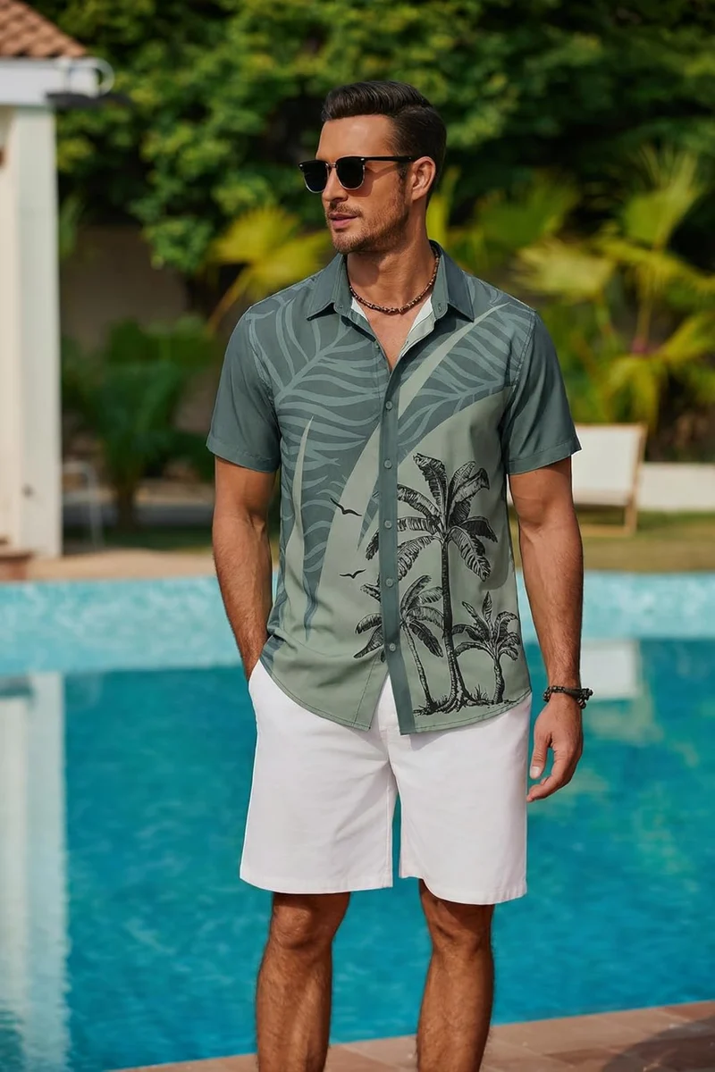 Carlos Chemise Hawaïenne Homme – Chemise Tropicale Été, Légère & Séchage Rapide