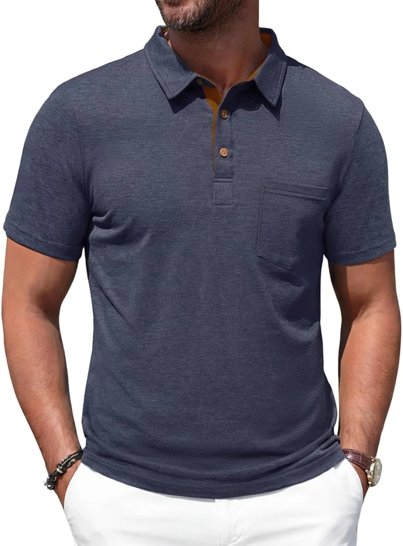 Leonel Polo Homme – Polo Coton Léger, Poche & Style Casual Chic Été