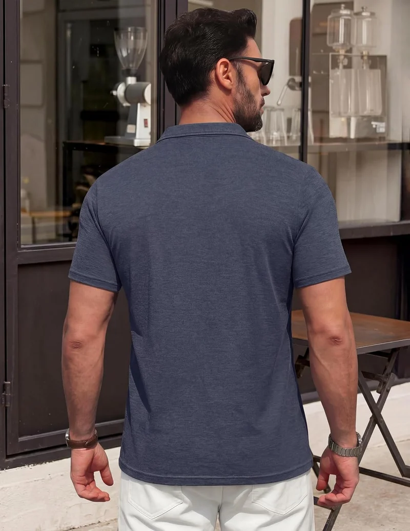 Leonel Polo Homme – Polo Coton Léger, Poche & Style Casual Chic Été