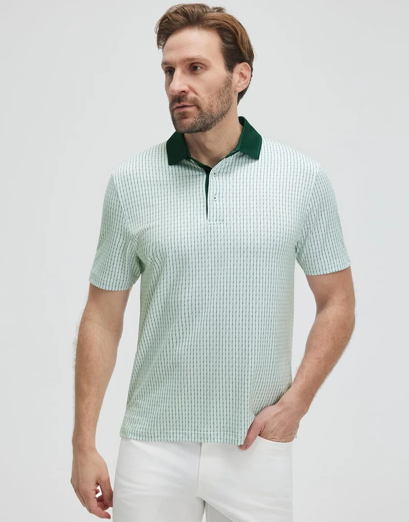 Victor Polo Homme – Polo Golf Imprimé, Respirant UPF30+ & Séchage Rapide