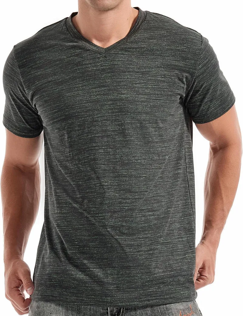 Ethan T-Shirt Homme – Tee-Shirt Col V Coton Stretch, Coupe Ajustée & Style Casual