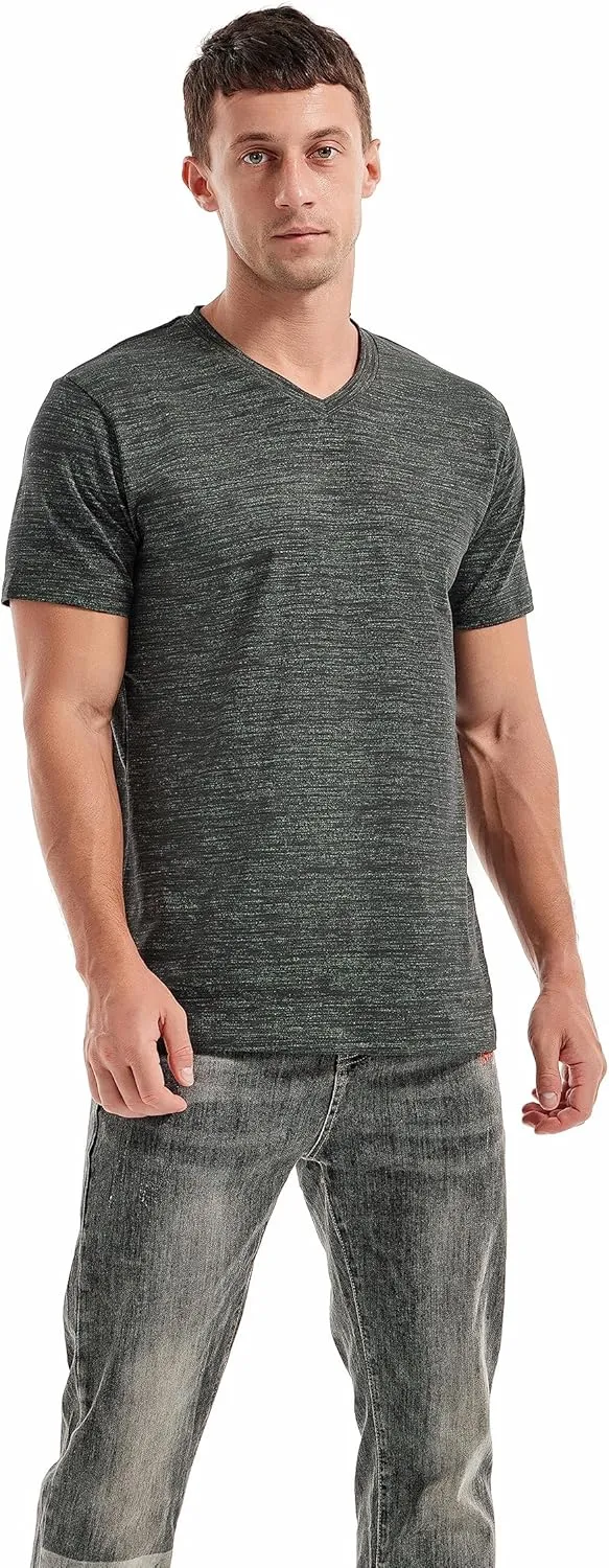 Ethan T-Shirt Homme – Tee-Shirt Col V Coton Stretch, Coupe Ajustée & Style Casual