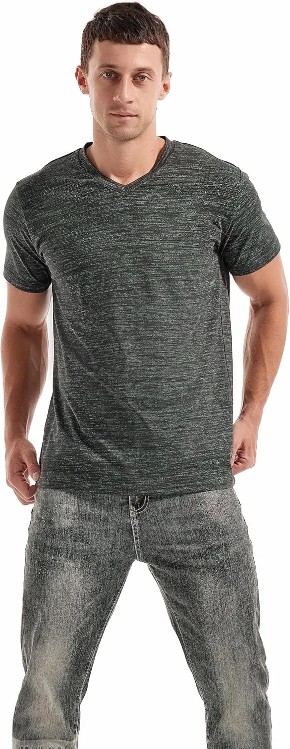 Ethan T-Shirt Homme – Tee-Shirt Col V Coton Stretch, Coupe Ajustée & Style Casual