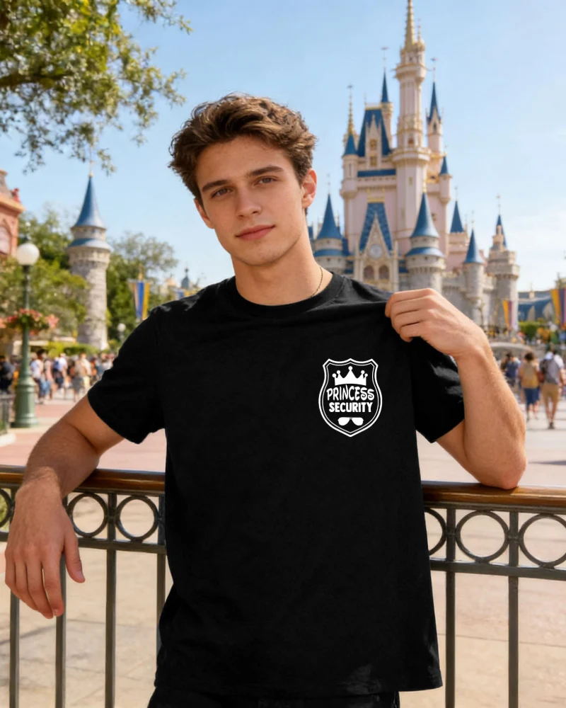 Max T-Shirt Homme – Tee-Shirt Humoristique Princess Security, Coton Stretch Casual