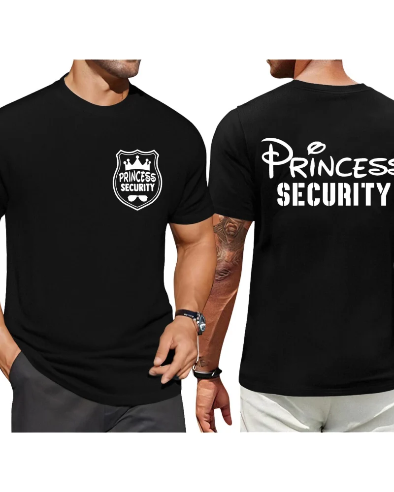 Max T-Shirt Homme – Tee-Shirt Humoristique Princess Security, Coton Stretch Casual