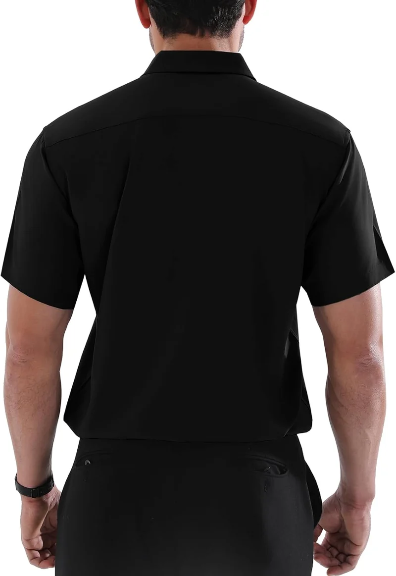 Marc Chemise Homme Grande Taille – Chemise Stretch Manches Courtes Business Casual
