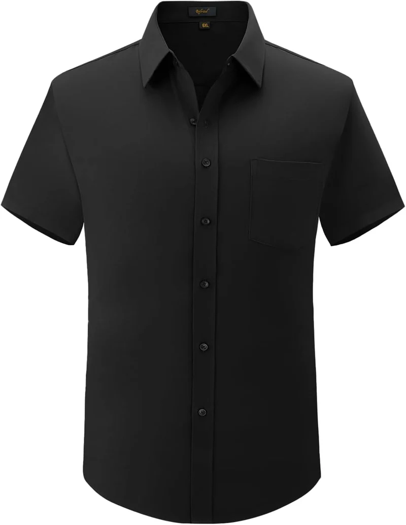 Marc Chemise Homme Grande Taille – Chemise Stretch Manches Courtes Business Casual