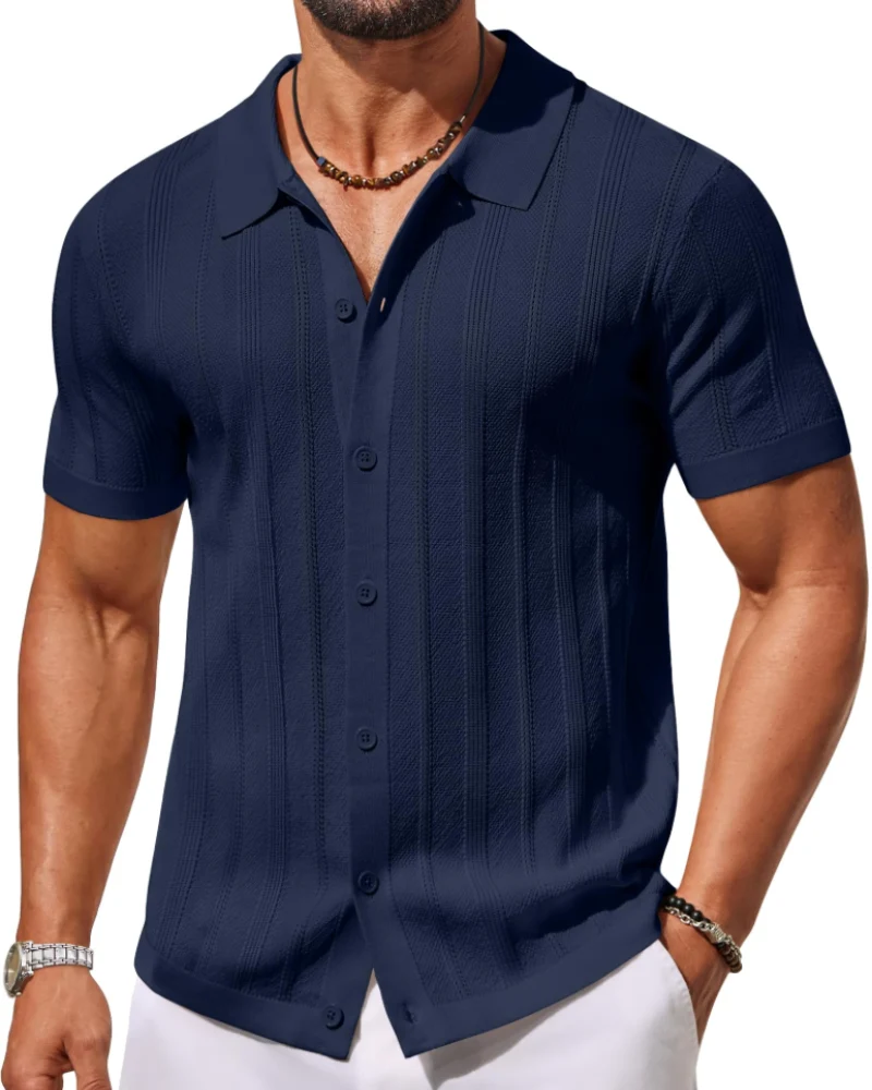 Alex Polo Homme – Chemise Maille Manches Courtes, Style Casual & Respirant Été