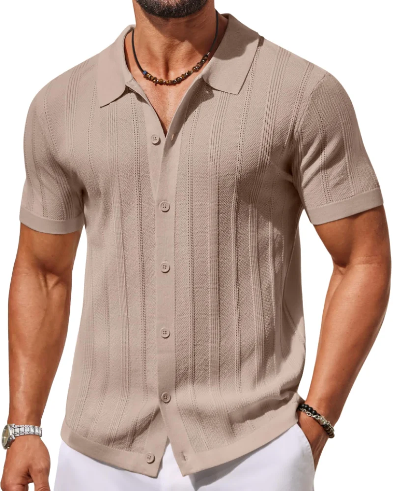 Alex Polo Homme – Chemise Maille Manches Courtes, Style Casual & Respirant Été