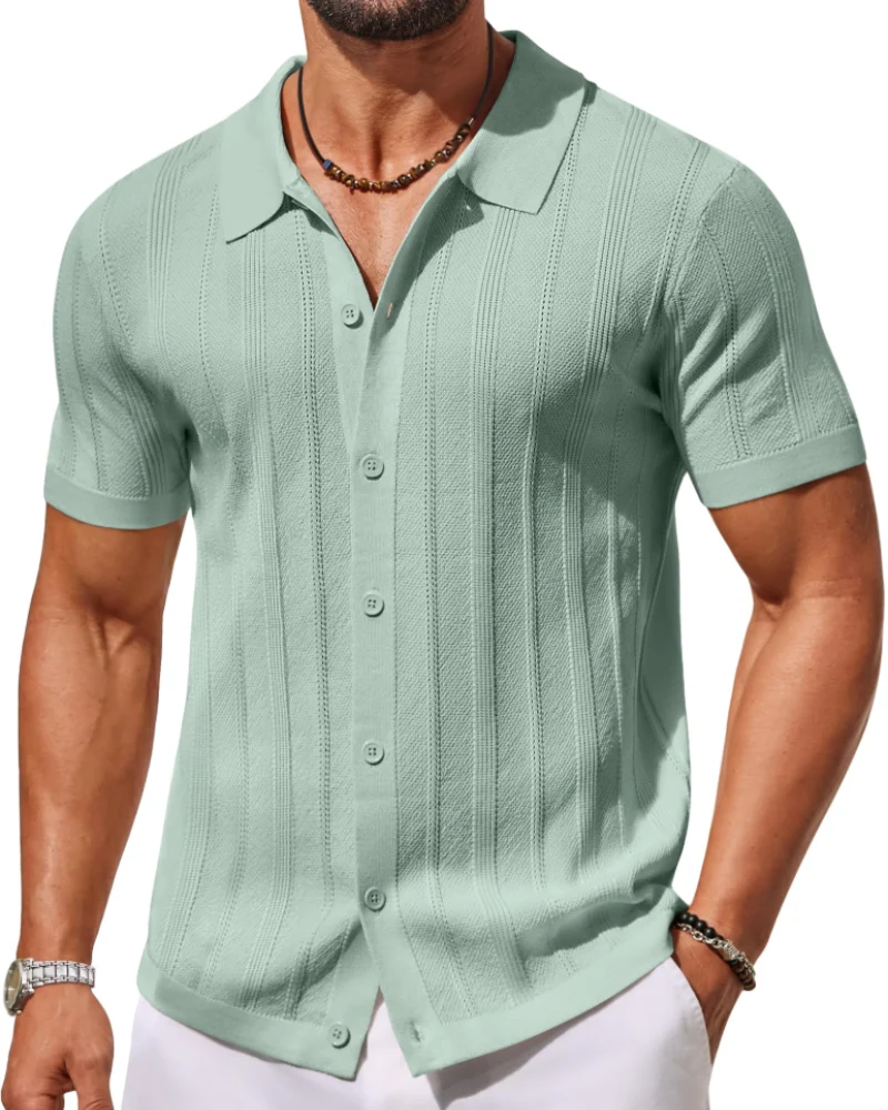 Alex Polo Homme – Chemise Maille Manches Courtes, Style Casual & Respirant Été