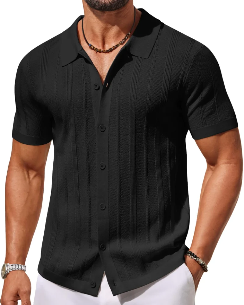 Alex Polo Homme – Chemise Maille Manches Courtes, Style Casual & Respirant Été