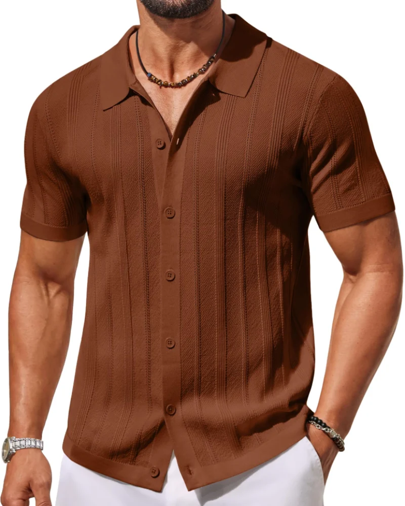 Alex Polo Homme – Chemise Maille Manches Courtes, Style Casual & Respirant Été