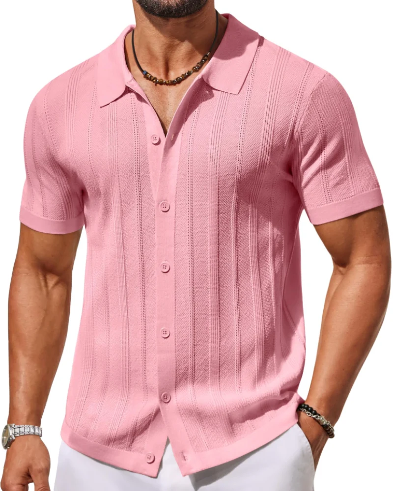 Alex Polo Homme – Chemise Maille Manches Courtes, Style Casual & Respirant Été