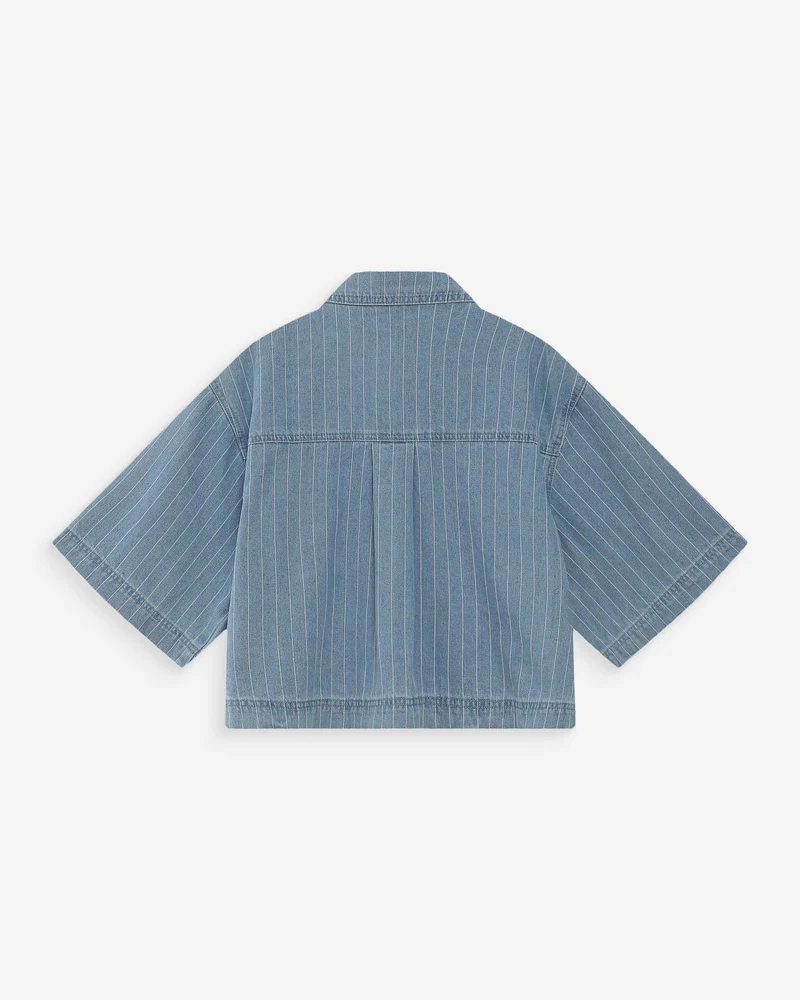 Chemise en jean courte oversize stripedblue Vita