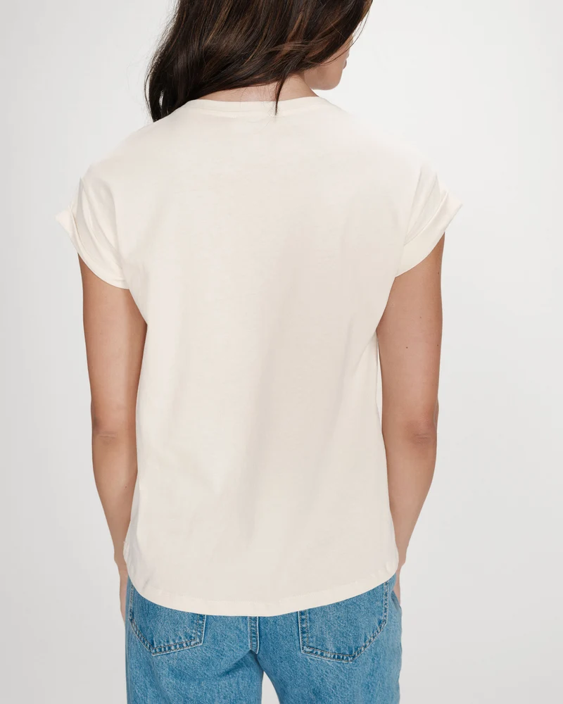 T-shirt en coton à message imprimé chocolat Vico