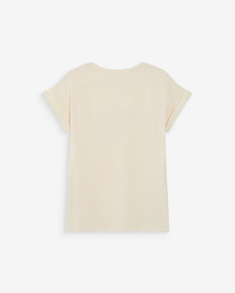 T-shirt en coton à message imprimé mocha Vico