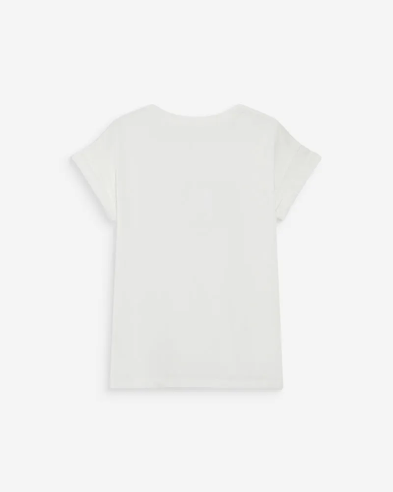 T-shirt en coton à message imprimé rouge Vico