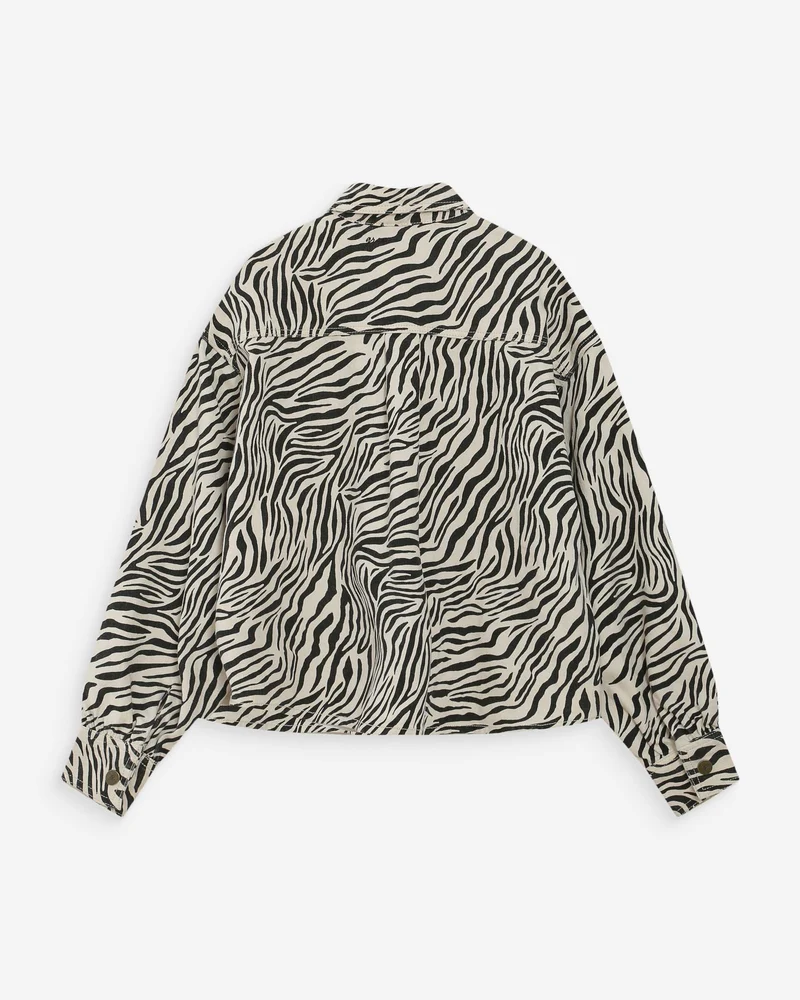 Veste chemise oversize en coton imprimé zebre Vana