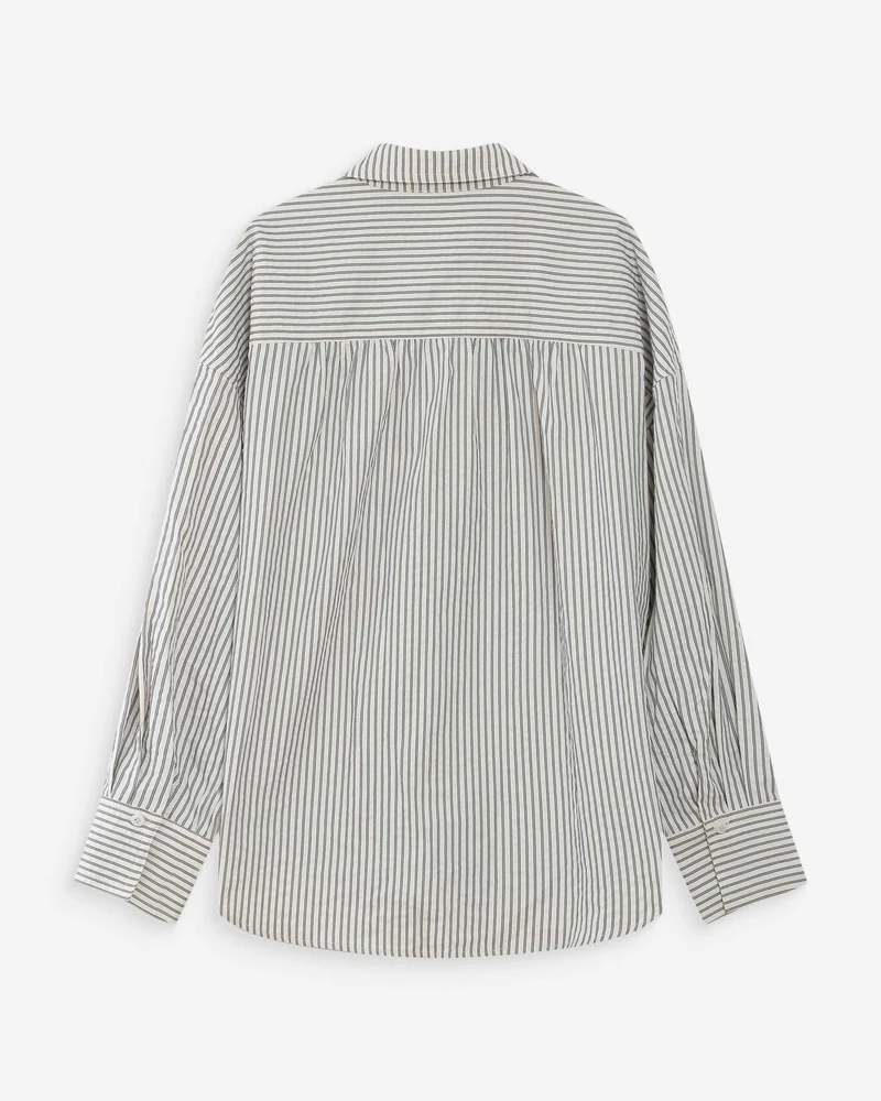 Chemise oversize rayée en coton marine Vipera