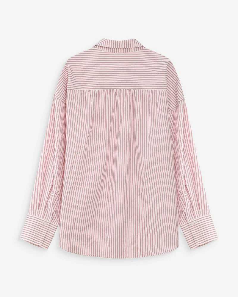 Chemise oversize rayée en coton pivoine Vipera