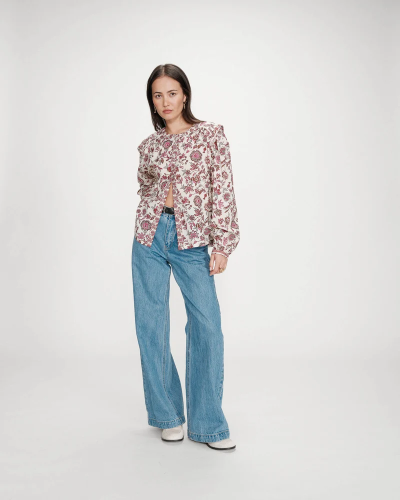 Blouse romantique en coton à motifs fleur Valencia