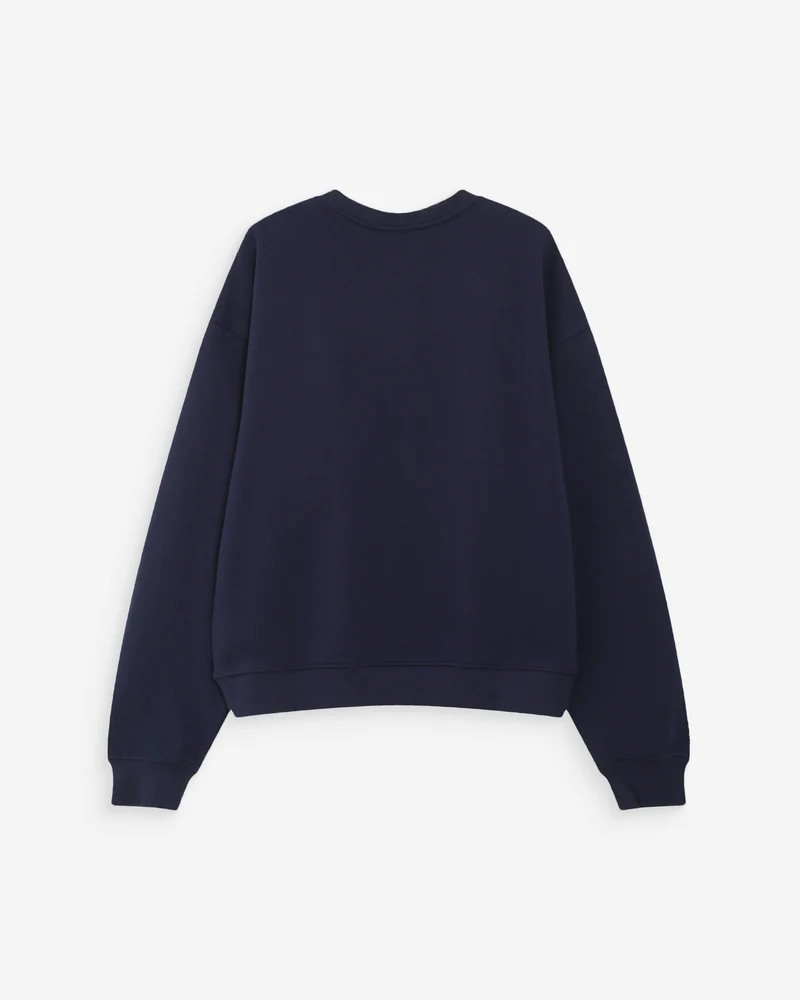 Pull oversize en coton à message brodé marine Valino