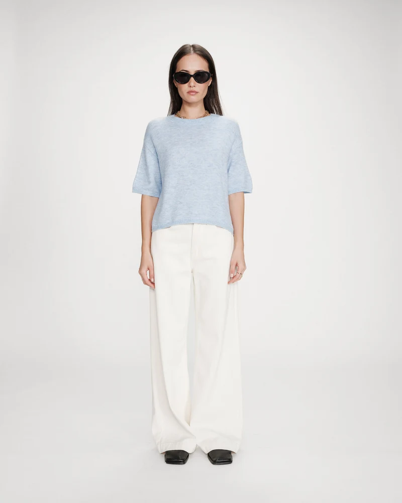 Pull oversize en laine col rond ciel Vamos