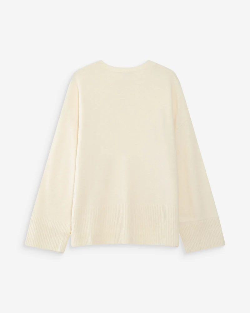 Pull oversize en maille à message brodé bleuet Viggo