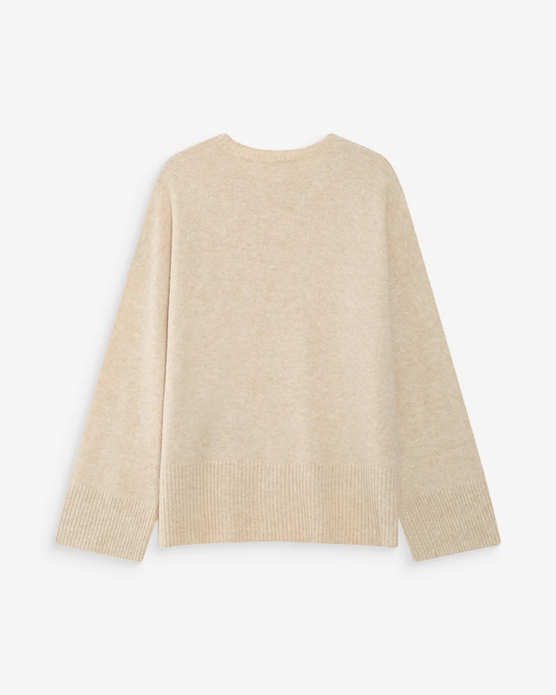 Pull oversize en maille à message brodé marine Viggo