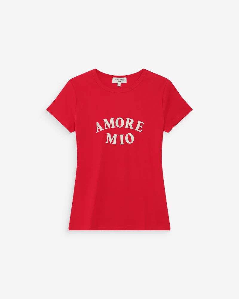 T-shirt ajusté en coton à imprimé velours rouge Valerio