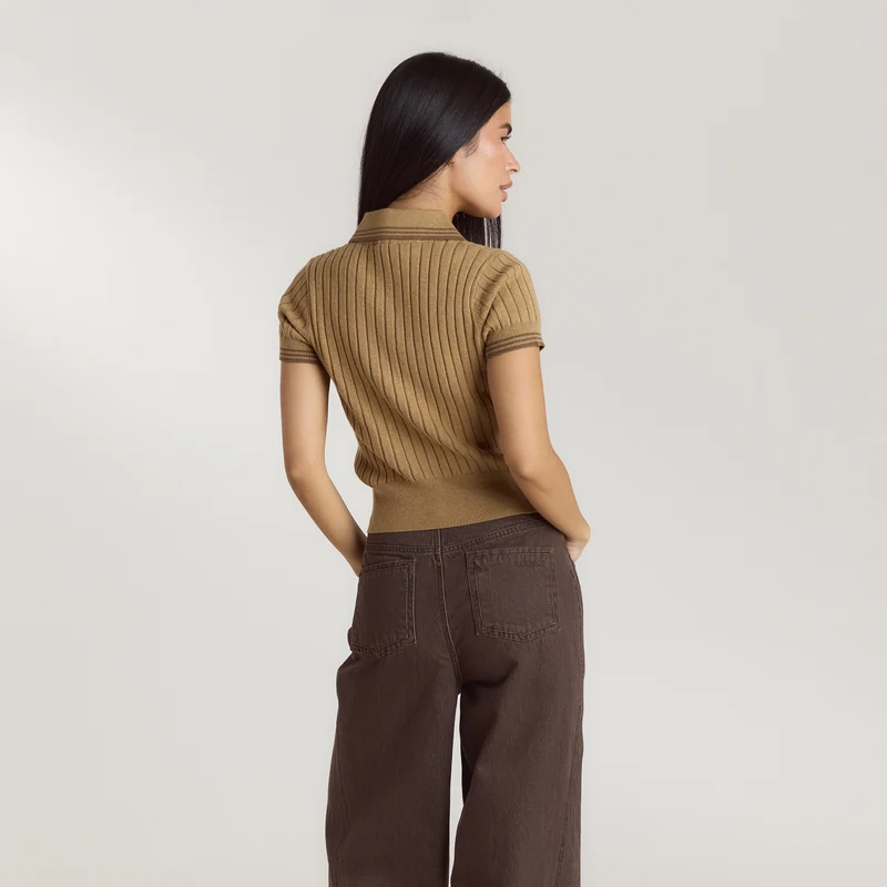 Polo en Maille - Beige
