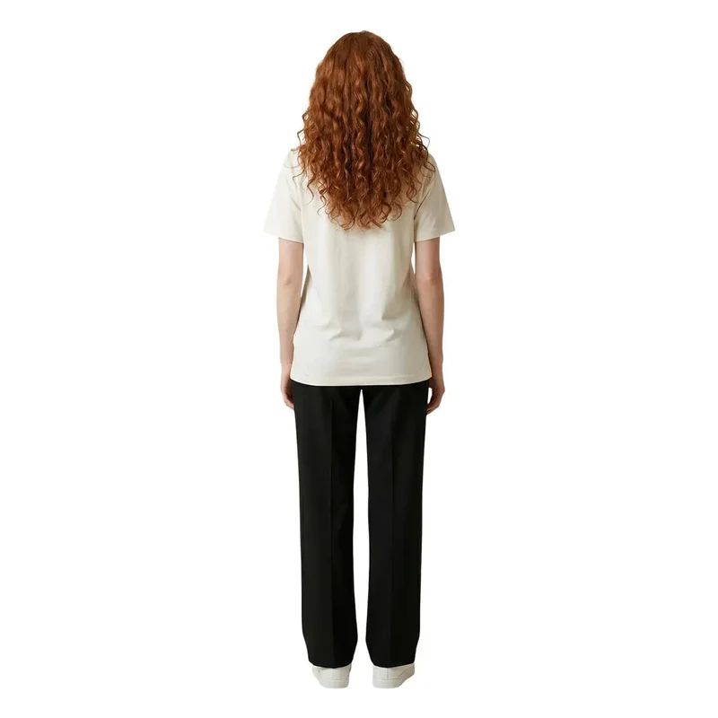 T-shirt pour femmes Liu Jo en coton à manches courtes, col rond, beige