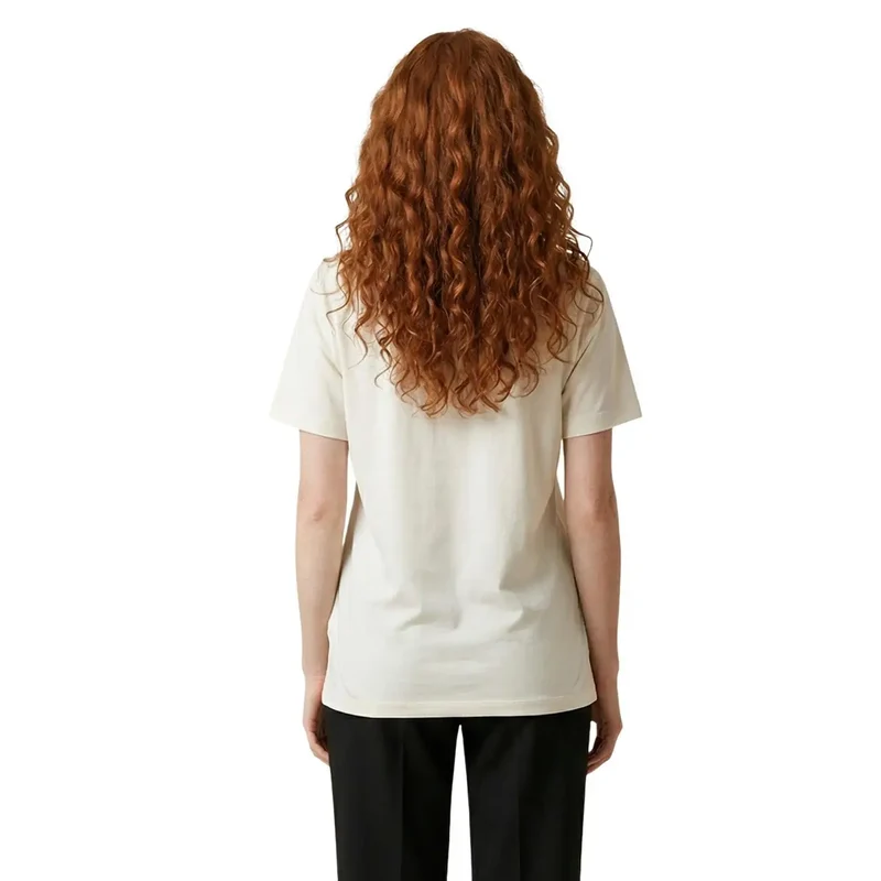T-shirt pour femmes Liu Jo en coton à manches courtes, col rond, beige